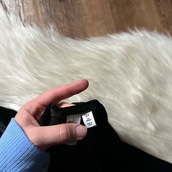 & OTHER STORIES Crushed Velvet Wrap Dress In Black - Picture 6 of 6